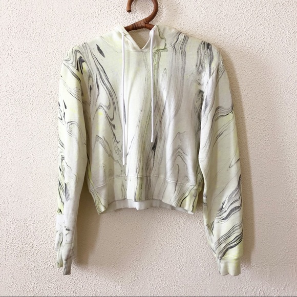 NWOT Cotton Citizen Milan Cropped Hoodie in Marble Print S - Picture 2 of 4